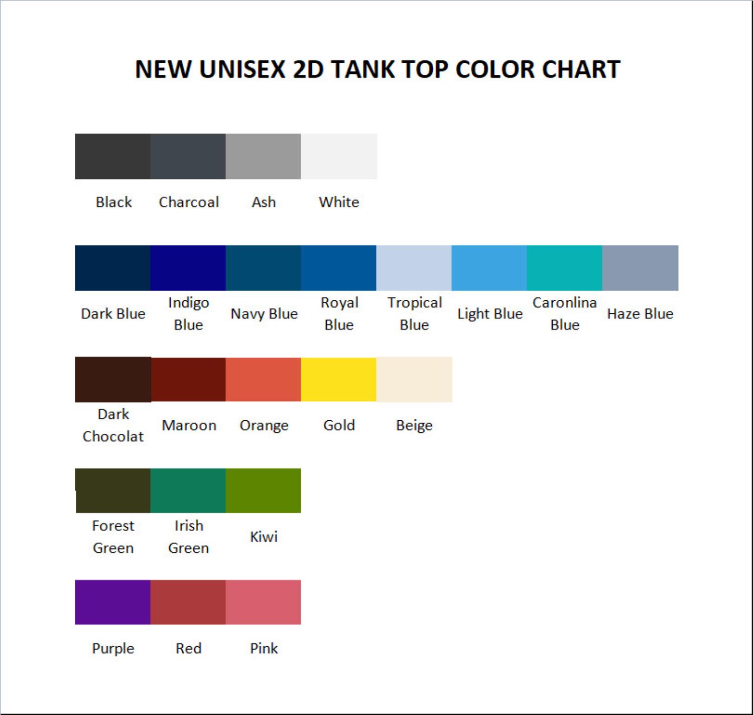 tank top color chart - Elden Ring UK Store