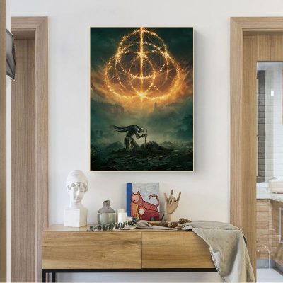 Game Elden Ring DIY Poster Retro Kraft Paper Sticker DIY Room Bar Cafe Room Wall Decor - Elden Ring UK Store