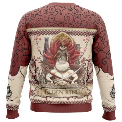 Malenia Blade of Maquella Elden Ring Ugly Christmas Sweater BACK mockup - Elden Ring UK Store